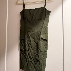 Jade Cargo Mini Dress Olive Green Size M NWT